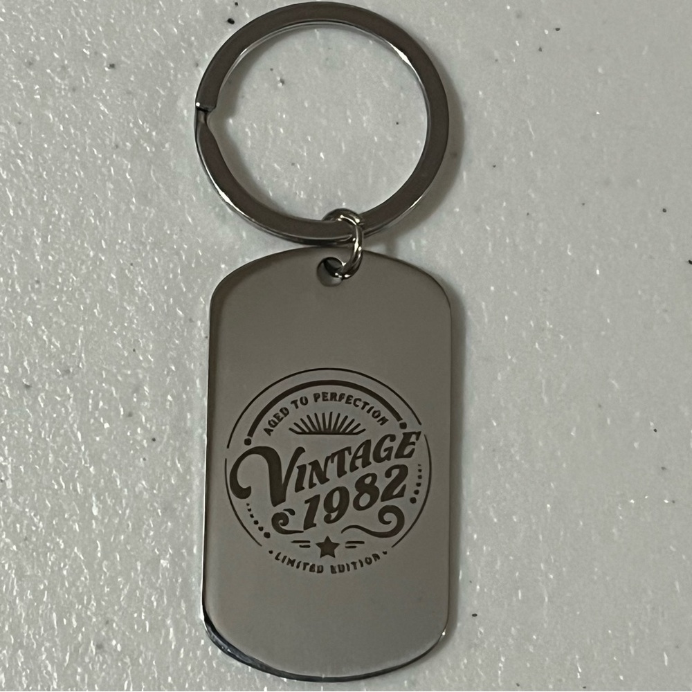 NIP Aged To Perfection Vintage 1982 Limited Edition Keychain